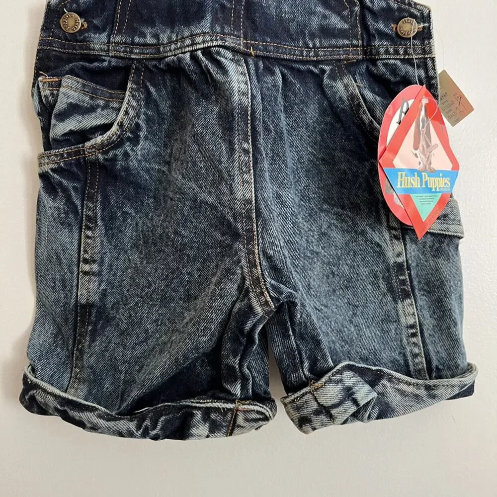 Vintage Hush Puppies Acid Wash Denim Shortalls